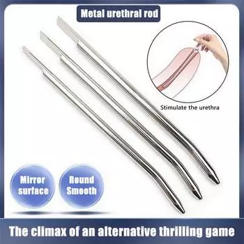 Runyu SM Металлический расширитель уретры Мужская пробка для пениса из нержавеющей стали Мужская блокировка уретры Мастурбация для взрослых Альтернативные секс-игрушки 4 mm