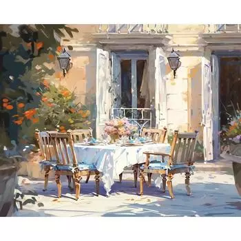 Ruopoty 4050 раскраска по номерам балкон пейзаж акриловый рисунок на холсте картина ручная роспись для взрослых наборы домашнего декора 40x50cm NO Frame