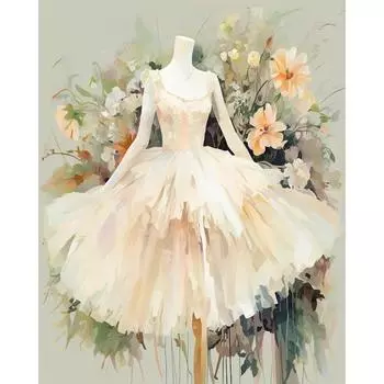 RUOPOTY 40x50 см картина по номерам балетная юбка ремесла DIY фотографии по номерам на холсте пейзажная краска для украшения стен 40x50cm NO Frame