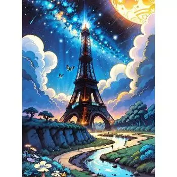 Ruopoty 40x50 см картины по номерам башня пейзаж краска по номерам на холсте картина «сделай сам» украшение дома подарок 40x50cm NO Frame