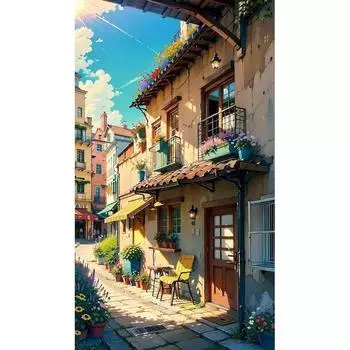 Ruopoty 40X50 см краска по номерам для взрослых детей приморский город DIY ручная роспись маслом пейзаж картина домашняя стена 40x50cm NO Frame