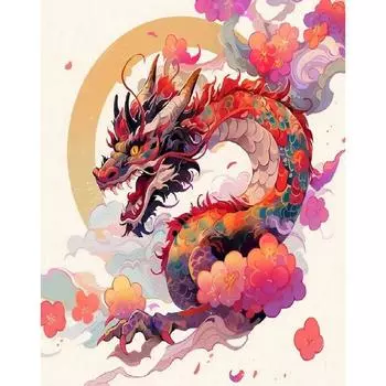 Ruopoty 40x50 см Рамка для рисования по номерам, наборы драконов, рисунок животного по номерам, краска, картина на холсте, подарок «сделай сам», настенное искусство 40x50cm NO Frame