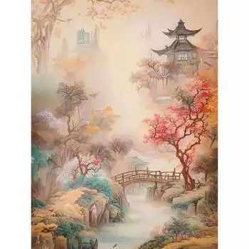 Ruopoty 40x50 см рамка «сделай сам», краска по номерам, ручная роспись, холст, картина, пейзаж, картина по номерам для взрослых, домашний декор 40x50cm NO Frame