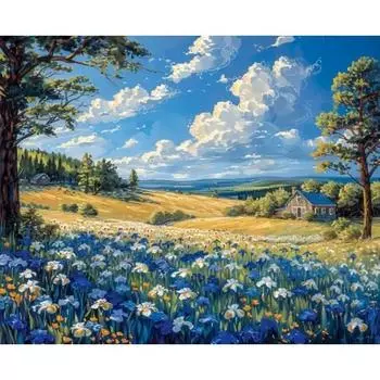 RUOPOTY Абстрактная картина, картина «сделай сам», по номерам, для взрослых, полевой пейзаж, рисунок по цифрам, подарок «сделай сам», домашний декор 40x50 см 40x50cm NO Frame