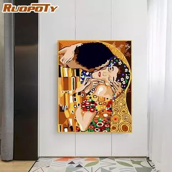Ruopoty абстрактная картина маслом, картины по номерам, наборы фигурок, живопись, сделай сам, краска без рамки, масляные краски для украшения дома, 40x50 см