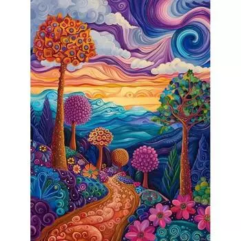RUOPOTY Acrylverf Op Number Tuinen Landschap Diy Foto S Op Number Canvas Schilderij Muurkunst Geschenk Handwerk Fantasie
