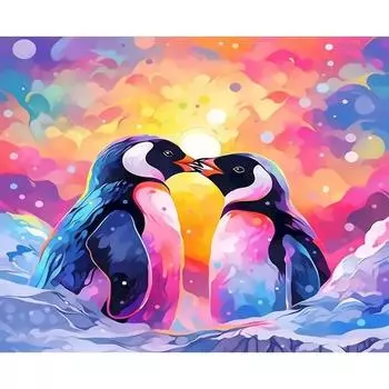 RUOPOTY акриловая картина маслом «сделай сам» по номерам для взрослых, красочный рисунок пингвина, раскраска по номерам, животные, ручная работа для дома