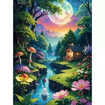 Ruopoty акриловая картина по номерам для рукоделия Раскраска с грибами по номерам для взрослых DIY подарок на холсте настенное искусство фея 40x50cm NO Frame