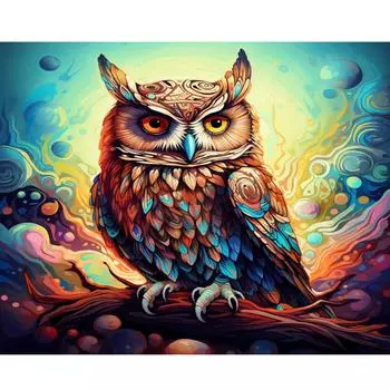 RUOPOTY акриловая картина по номерам для взрослых рисунок совы по номерам настенный художественный набор красок подарок ручная роспись холст живопись аним 40x50cm NO Frame