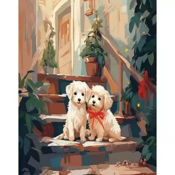 Ruopoty акриловая картина по номерам для взрослых, декоративная живопись, картина с собаками и животными, подарок, ручная роспись, поделки, краска 40x50cm NO Frame