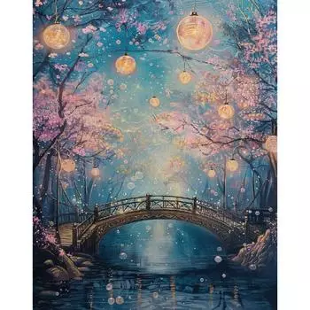 RUOPOTY акриловая картина по номерам для взрослых, рисунок по номерам, абстрактный пейзаж, лес, Настенная картина на холсте, подарок, ручная роспись, произведение искусства 40x50cm NO Frame