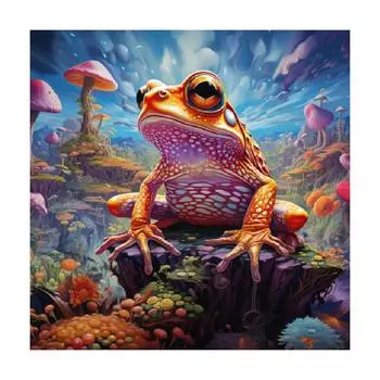 RUOPOTY акриловая картина по номерам лягушка картины на холсте по номерам настенная живопись подарок для начинающих наборы домашнего декора 40x40cm NO Frame