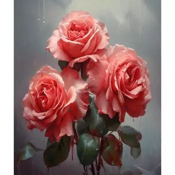 RUOPOTY акриловая картина по номерам, набор красок, раскраска по номерам, розовые цветы, настенное искусство для рукоделия, подарок для взрослых на холсте 40x50cm NO Frame