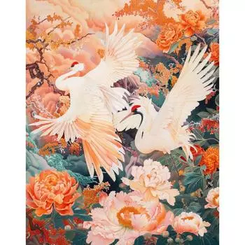 RUOPOTY акриловая картина по номерам, подарок «сделай сам» для взрослых, рисунок журавля по номерам, животные, домашний декор на холсте, ручная работа 40x50cm NO Frame