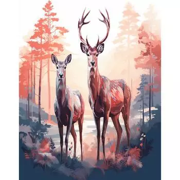 Ruopoty акриловая краска «сделай сам», картина по номерам для взрослых, рисунок оленей, животных, раскраска по номерам для домашнего декора, 40x50 см/16x20 дюймов без рамки 40x50cm NO Frame