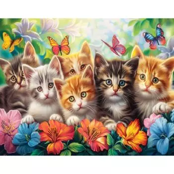 RUOPOTY Акриловая живопись по номерам Раскраска кошек по номерам для взрослых Подарочный набор для рисования животных Ручная работа для домашнего декора 40x50cm NO Frame