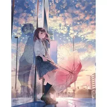 RUOPOTY аниме картина по номерам рамка ручная работа рисунок рисунок фигурки Diy поделки домашний декор подарок раскраска по номеру