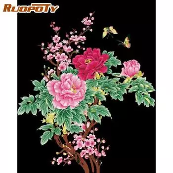 Ruopoty бескаркасная картина маслом с животными, сделай сам, набор для рисования по номерам, раскраска на холсте, домашний настенный художественный декор для уникального подарка