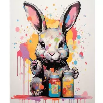 RUOPOTY бескаркасный кролик DIY картина по номерам акриловая краска на холсте комплект животные краска по номерам для домашнего декора 40x50cm NO Frame