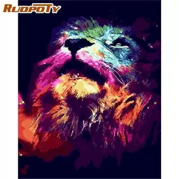 Ruopoty Безрамная абстрактная живопись DIY Картина по номерам Акриловая краска Ручная работа Картина маслом на холсте Уникальный подарок для настенного искусства 40x50CM