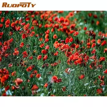 Ruopoty безрамная картина маслом с животными, сделай сам, картина по номерам, современная настенная живопись на холсте, ручная роспись, домашний декор 40x50 см