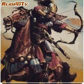 RUOPOTY Безрамная картина по номерам 40x50 см льняной холст Военная картина маслом по номерам HanPainted DIY подарок домашний декор художественная краска