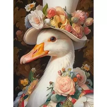 Ruopoty, безрамная картина по номерам, утиные цветы, краска по номерам на холсте, ручная роспись, картина маслом, украшение на стену дома 40x50cm NO Frame