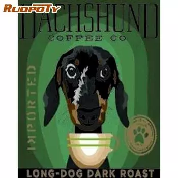 Ruopoty безрамная картина с животными, сделай сам, цифровая живопись по номерам, наборы, ручная роспись, настенная живопись на холсте для художественных работ 40x50CM NO Frame