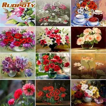 Ruopoty, безрамная картина с животными, сделай сам, картина по номерам, уникальный подарок, акриловая краска по номерам, ручная роспись, настенная художественная картина 40x50 см