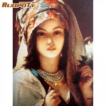 Ruopoty Безрамная картина «сделай сам» по номерам для начинающих, наборы для раскраски маслом, сделай сам, без рамки, акриловый холст, современное домашнее настенное искусство