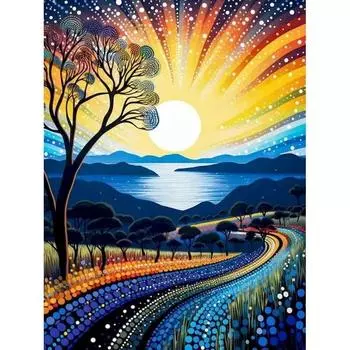 RUOPOTY безрамная пейзажная картина «сделай сам», картина по номерам, современное настенное искусство, холст, акриловая краска для домашнего декора 40x50 см, искусство 40x50cm NO Frame