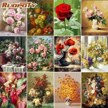 Ruopoty безрамные животные DIY картина по номерам ручная роспись маслом акриловые наборы картин краска по номерам для настенных работ