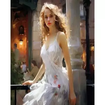 Ruopoty букет девушка картина маслом по номерам комплект для взрослых на холсте с рамкой акриловые краски настенная картина декор для гостиной 40x50cm NO Frame