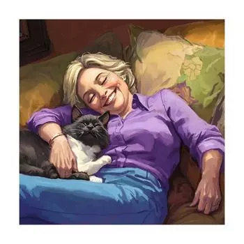 RUOPOTY Cat Diy Painting By Numbers Kit For Adults Acrylic Paint Picture On Canvas Coloring By Numbers Handcrafts For Home Wall Decor 40x40cm NO Frame