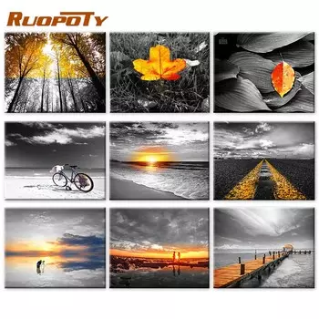 RUOPOTY цифровые фотографии «сделай сам», морской пейзаж, уникальные подарки, ручная роспись, настенная художественная живопись, украшенная цифровой гостиной 40x50cm NO Frame