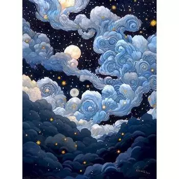 RUOPOTY Цвет по номерам, краска, лунный свет, пейзаж, масляная краска, наборы картин по номерам с рамкой, время убийства, сделай сам, поделки для взрослых 40x50cm NO Frame