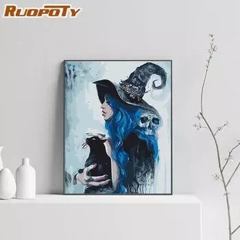 Ruopoty Цветочный праздник для девочек Diy картины по номерам ручная роспись картины маслом для декора стен 40x50 см DIY рамка