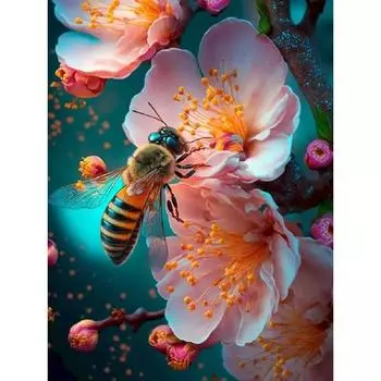 Ruopoty цветы и пчелы масляная краска по номерам для взрослых DIY картина акриловые краски масло ручная роспись подарок украшение дома 40x50cm NO Frame