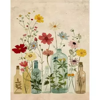 RUOPOTY цветы живопись по номерам для взрослых наборы акриловая краска на холсте ручная работа поделки картина с номерами домашнее искусство 40x50cm NO Frame