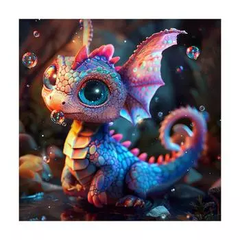 RUOPOTY Динозавр Акриловая картина по номерам для взрослых Симпатичные животные Современная настенная художественная картина по номерам для подарка «сделай сам» 40x40 см/16x16 дюймов без рамки 40x40cm NO Frame