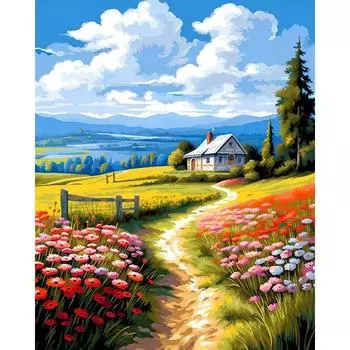 Ruopoty DIY 40x50 см рамка картина по номерам природный пейзаж для взрослых раскраска по номерам на холсте украшение дома 40x50cm NO Frame
