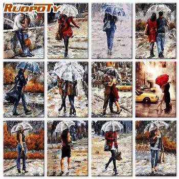 RUOPOTY Diy Цифровая картина маслом Любители Рисунок Акриловая стена Искусство Холст Цифровая девушка Гостиная 40x50cm NO Frame