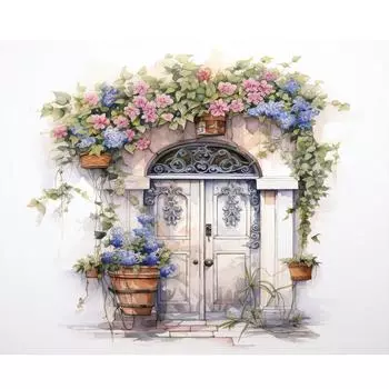 RUOPOTY Diy картина маслом по номерам белая дверь пейзаж краска по номерам ручная роспись для домашнего декора подарок 40x50 см 40x50cm NO Frame