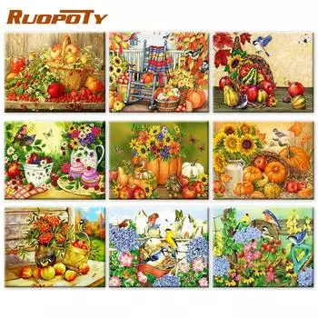 RUOPOTY DIY картина маслом по номерам фруктовый акрил на холсте настенная живопись по номерам для гостиной 40x50cm NO Frame