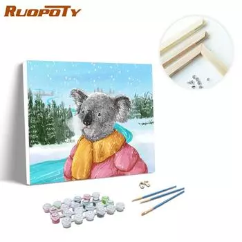 Ruopoty DIY картина маслом по номерам коала животное краска по номерам холст ручная роспись наборы украшения дома 40x50cm NO Frame
