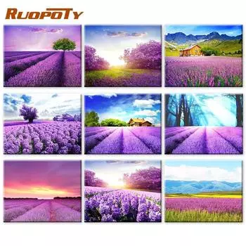 RUOPOTY DIY картина по номерам цветок пейзаж настенное искусство ручная роспись уникальный подарок картина по номерам дерево для гостиной 40x50cm NO Frame