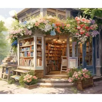 RUOPOTY DIY картина по номерам для взрослых рамка цветок коттедж картина ручная роспись на холсте акриловая краска для Kill Time 40x50cm NO Frame