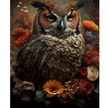 RUOPOTY DIY картина по номерам для взрослых, стартовые наборы, Сова, животные, акриловая живопись, ремесла, настенная художественная картина, подарок «сделай сам» для дома 40x50cm NO Frame