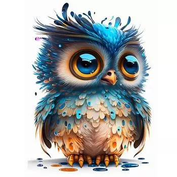 RUOPOTY DIY картина по номерам для взрослых, стартовые наборы, милая сова, животные, ремесла, настенная художественная картина, подарок «сделай сам», для украшения дома 40x50cm NO Frame