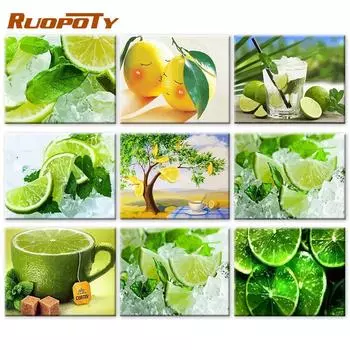 Ruopoty DIY картина по номерам фруктовый акрил уникальный подарок на холсте настенная картина по номерам пейзаж для гостиной 40x50cm NO Frame